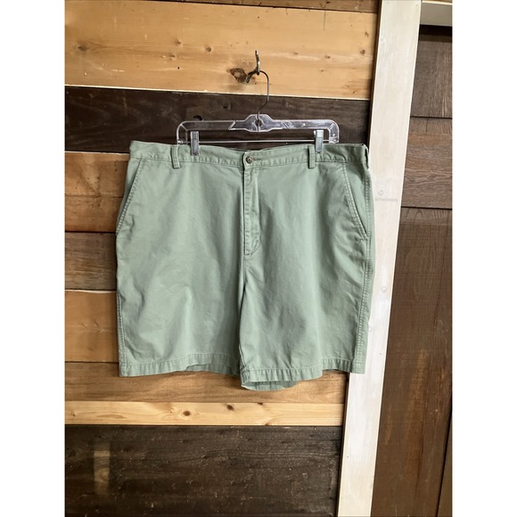Men's Green Cotton Shorts Saddlebred 42 Flat Front 42 Cotton - Picture 2 of 7